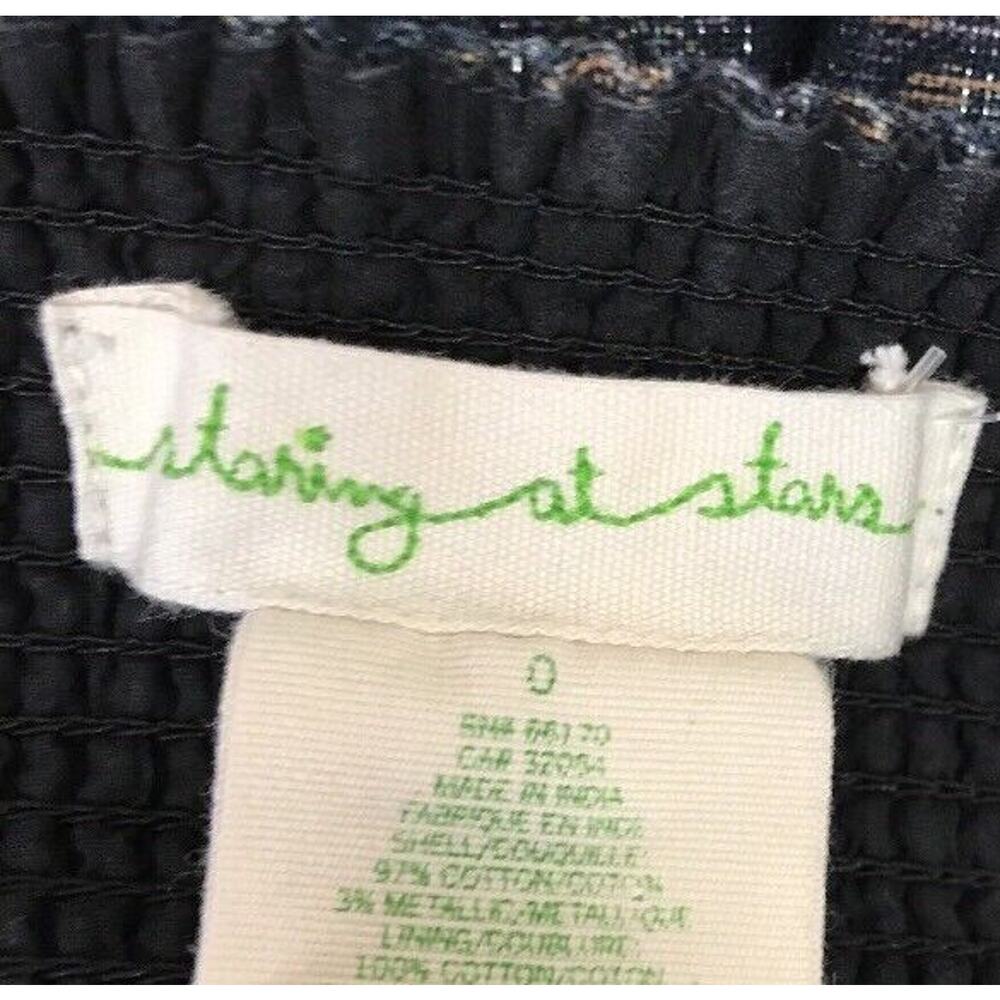 Staring At Stars Dress Womens 0 Strapless Blue Pink Green Yellow Silver - Picture 6 of 7